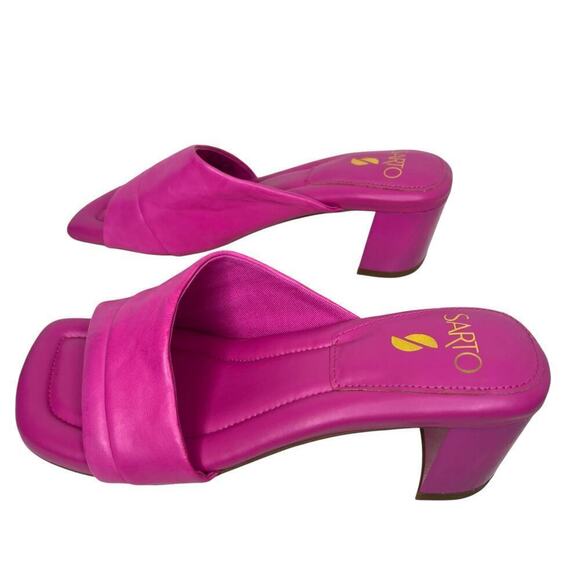 FRANCO SARTO Dreamy Slide Sandal in Pink Leather Women's Size 8.5 - Picture 5 of 9